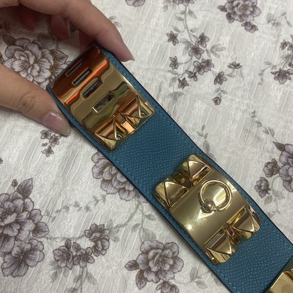 Hermes Swift Collier De Chien CDC Bracelet Blue - Picture 4 of 15